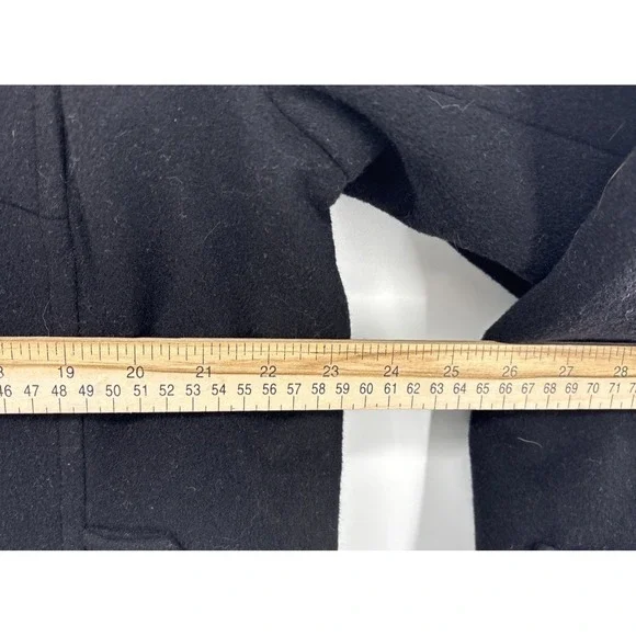 LL Bean Pea Coat Womens Plus 1X Bellandi Italian Soft Wool Insulated Black - Picture 8 of 12